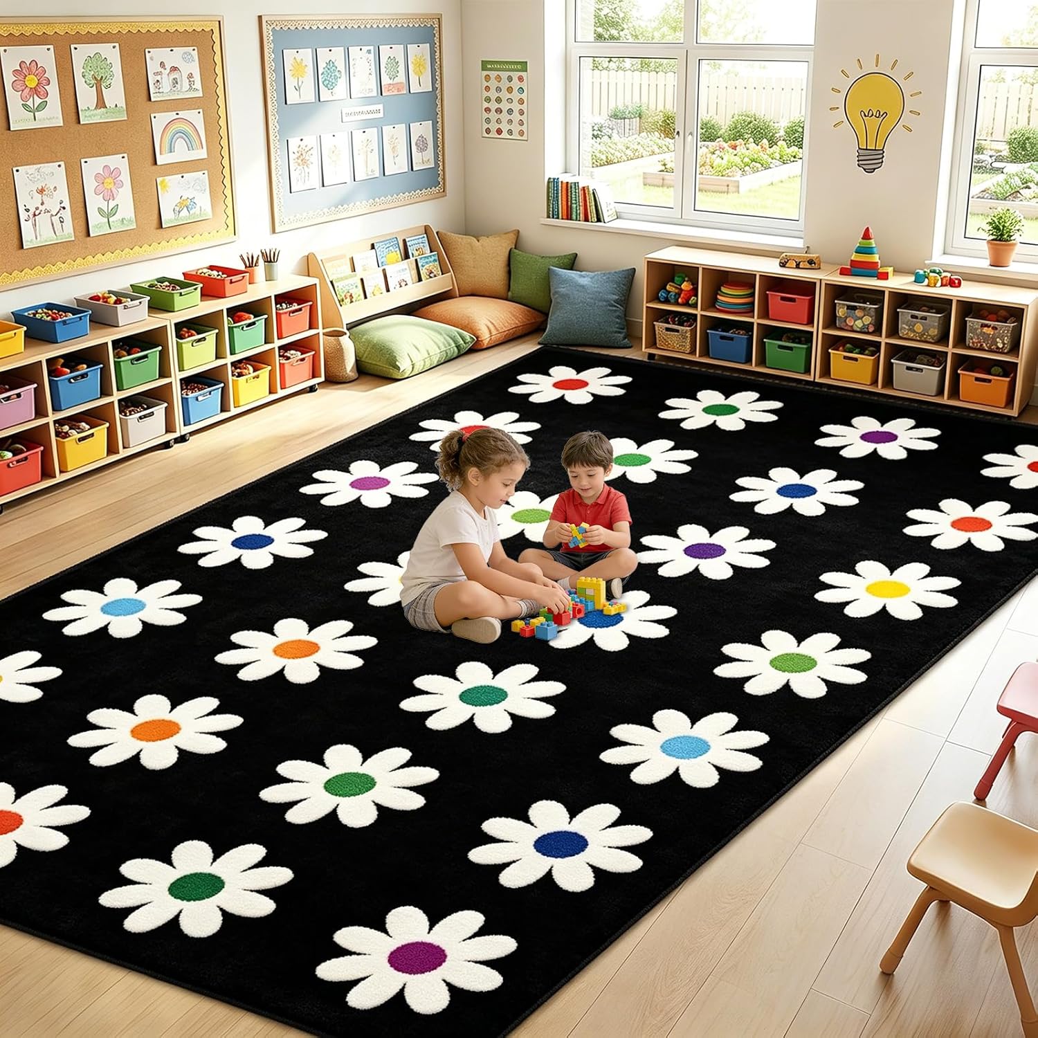 Home Decor Center - Alfombra Infantil con Diseño de Margaritas,