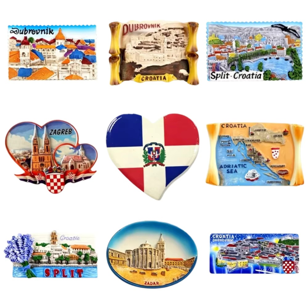 Home Decor Zagreb - Juego de Imanes de Resina 3D