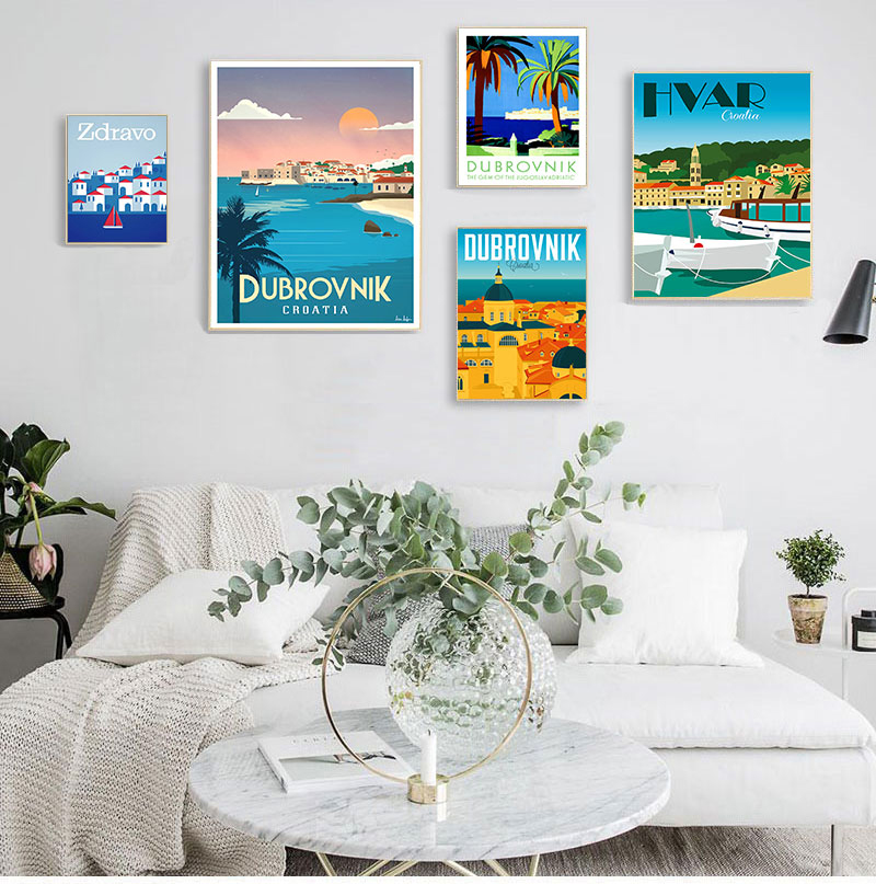 Home Decor Zagreb - Póster de viaje Vintage de Croacia,