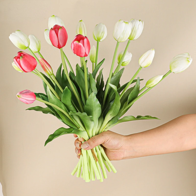 Tulipanes artificiales de 5 ca - Home Decor Tulip reseña y precio