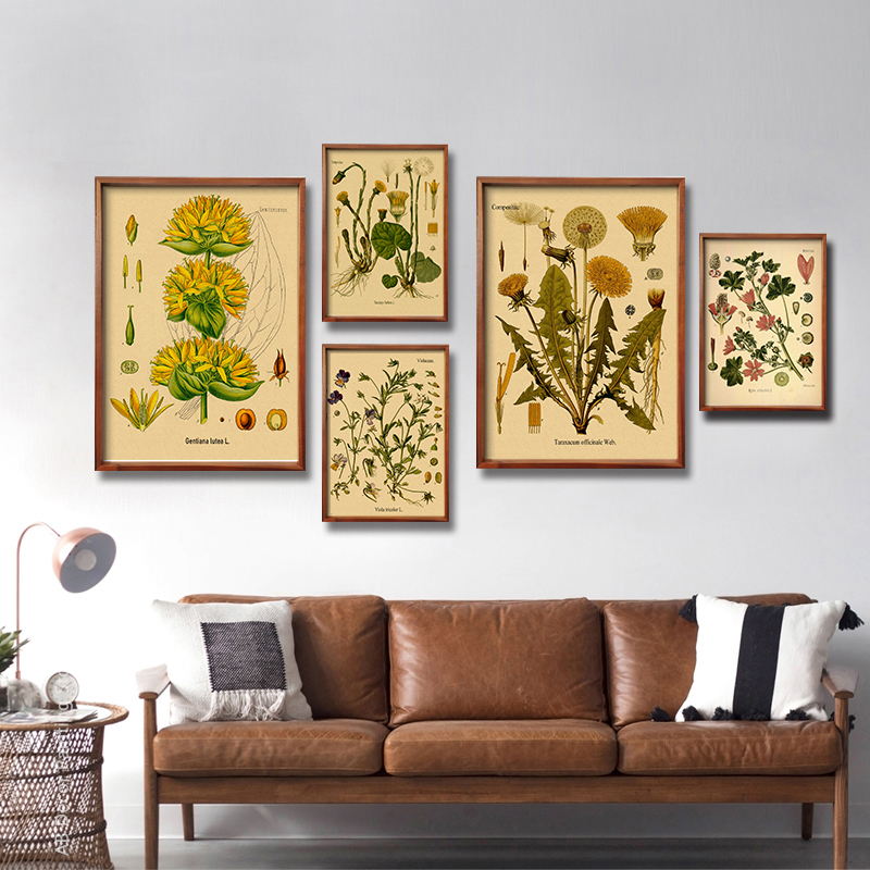 Póster Retro de plantas y flor - Home Decor Scrap reseña y precio