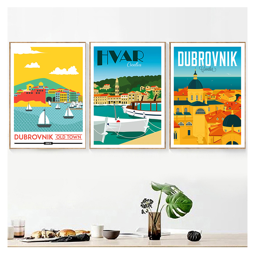 Póster de viaje en lienzo, pin - Home Decor Zagreb reseña y precio