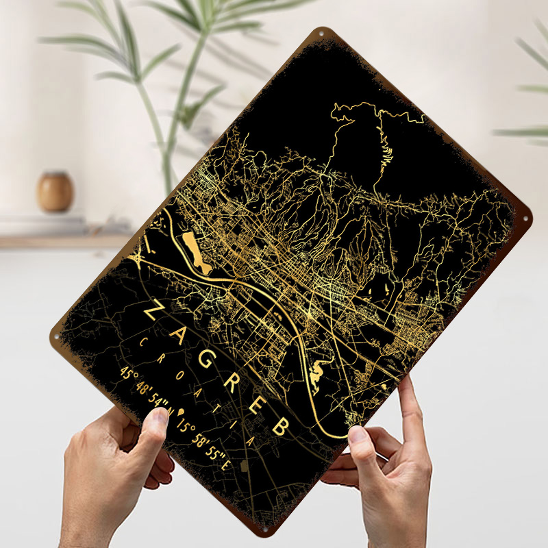 Mapa de Zagreb, Croacia, Póste - Home Decor Zagreb reseña y precio