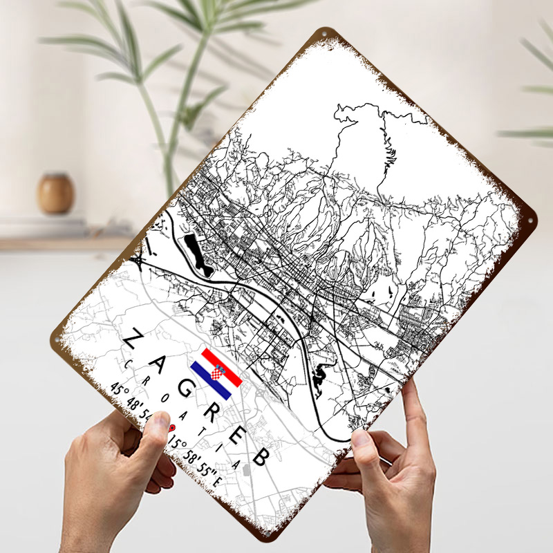 Mapa de Zagreb, Croacia, Póste - Home Decor Zagreb reseña y precio