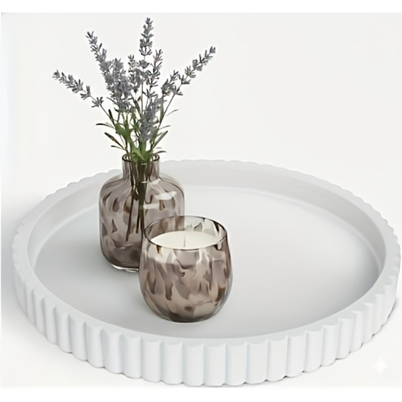 Bandeja Redonda Blanca Moderna - Home Decor Center reseña y precio