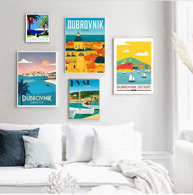 Póster de viaje Vintage de Cro - Home Decor Zagreb reseña y precio