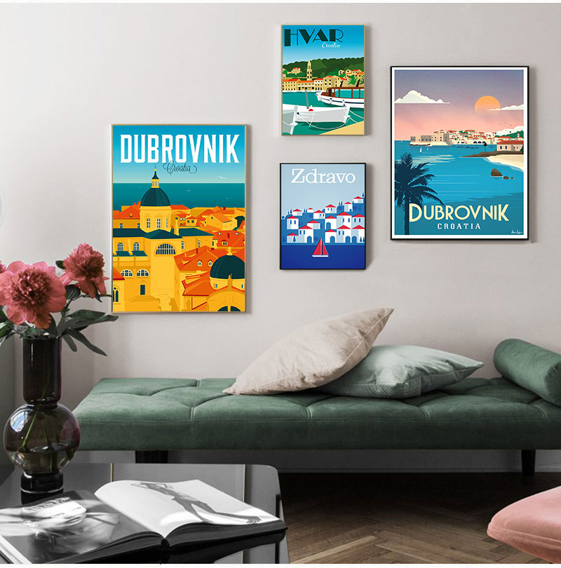 Póster de viaje Vintage de Cro - Home Decor Zagreb reseña y precio